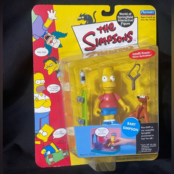Playmates Other - 2000 The Simpsons BART SIMPSON World of Springfield Interactive Figure